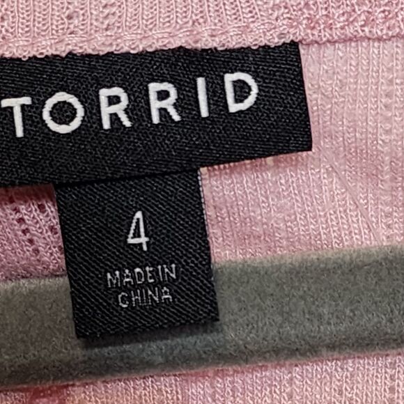 4X 26W Torrid Pink Pointelle High Neck Crop Tank Purple Thong Set Loungewear - Picture 4 of 10